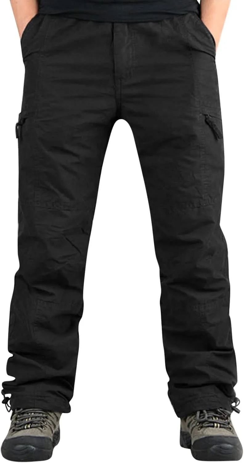 Cargo Pants for Men Joggers Active for Men Gym Training Pants Men's Fleece Cargo Sweatpants Heavyweight Mens Fashion