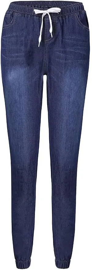 Denim Autumn Loose Cropped Elastic Women Jeans Drawstring Casual Plus Plus Women's Jeans Woman Jeans Tall