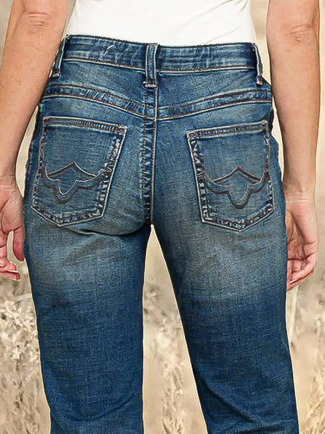 Flamingals Women's Butt Lifting Bootcut Jeans Mid Waist Straight Leg Stretchy Curvy Tummy Control Denim Jeans