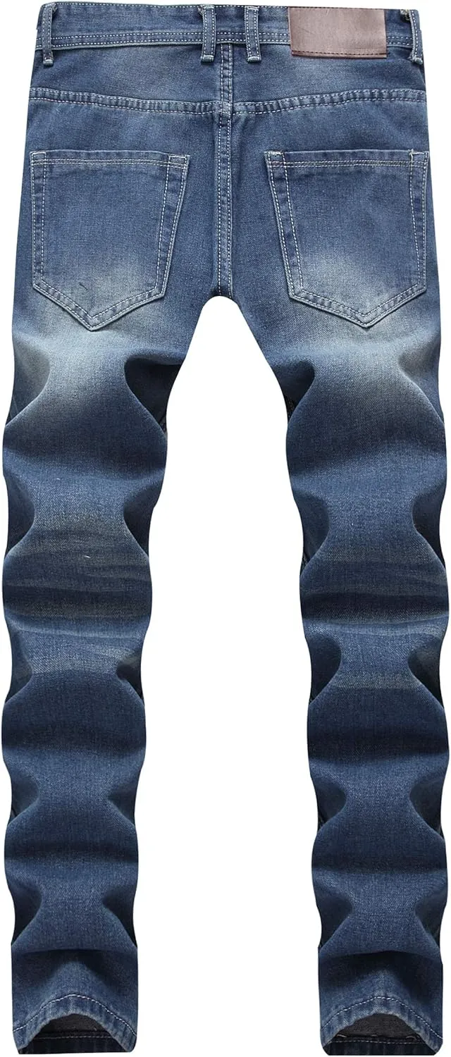 LAMKUKU Men's Ripped Jeans Slim Fit Casual Distressed Denim Pants