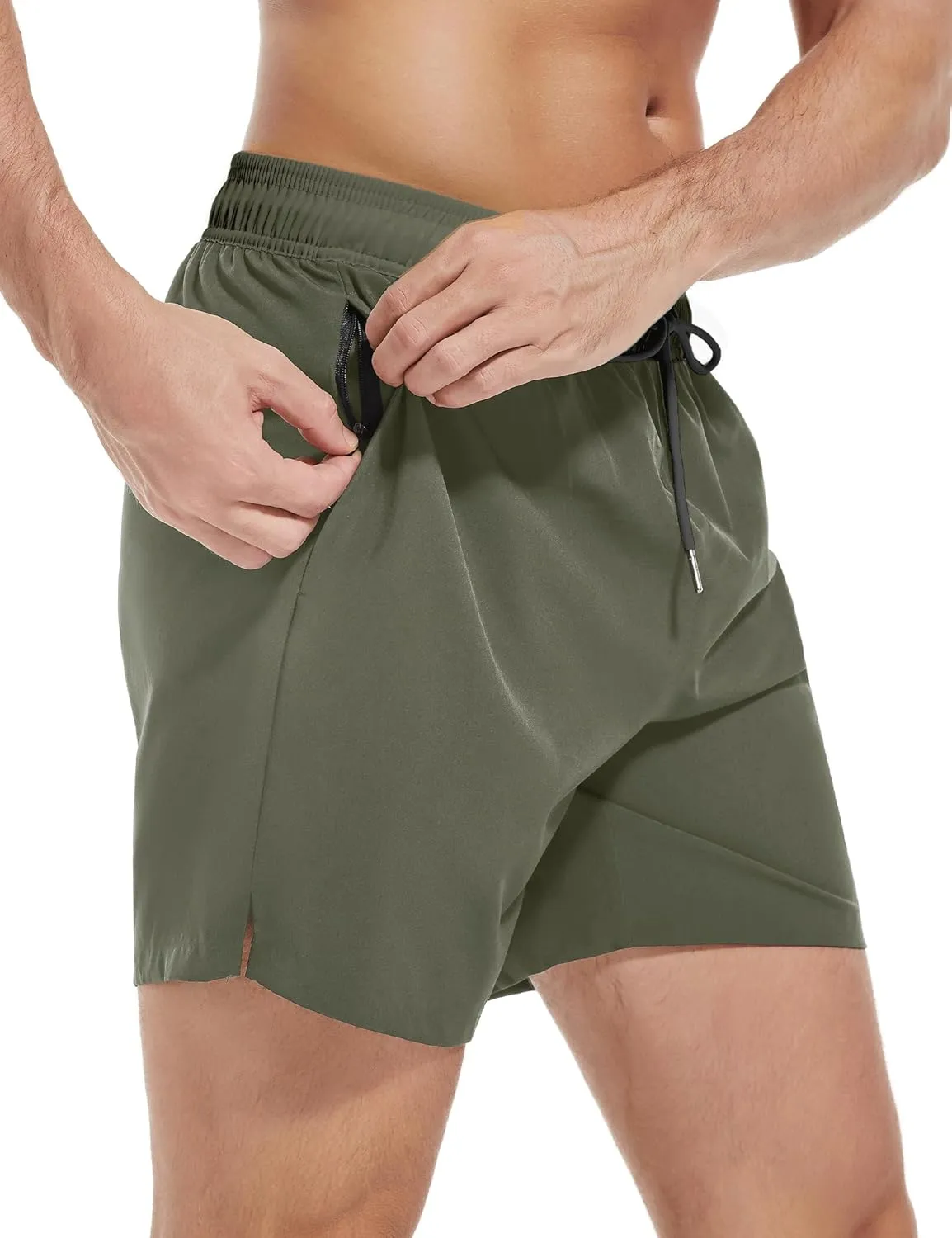 Men's Gym Shorts 5 Inch Lightweight Athletic Quick Dry Workout 2 in 1 Shorts Mesh Running Athletic Shorts Hiking
