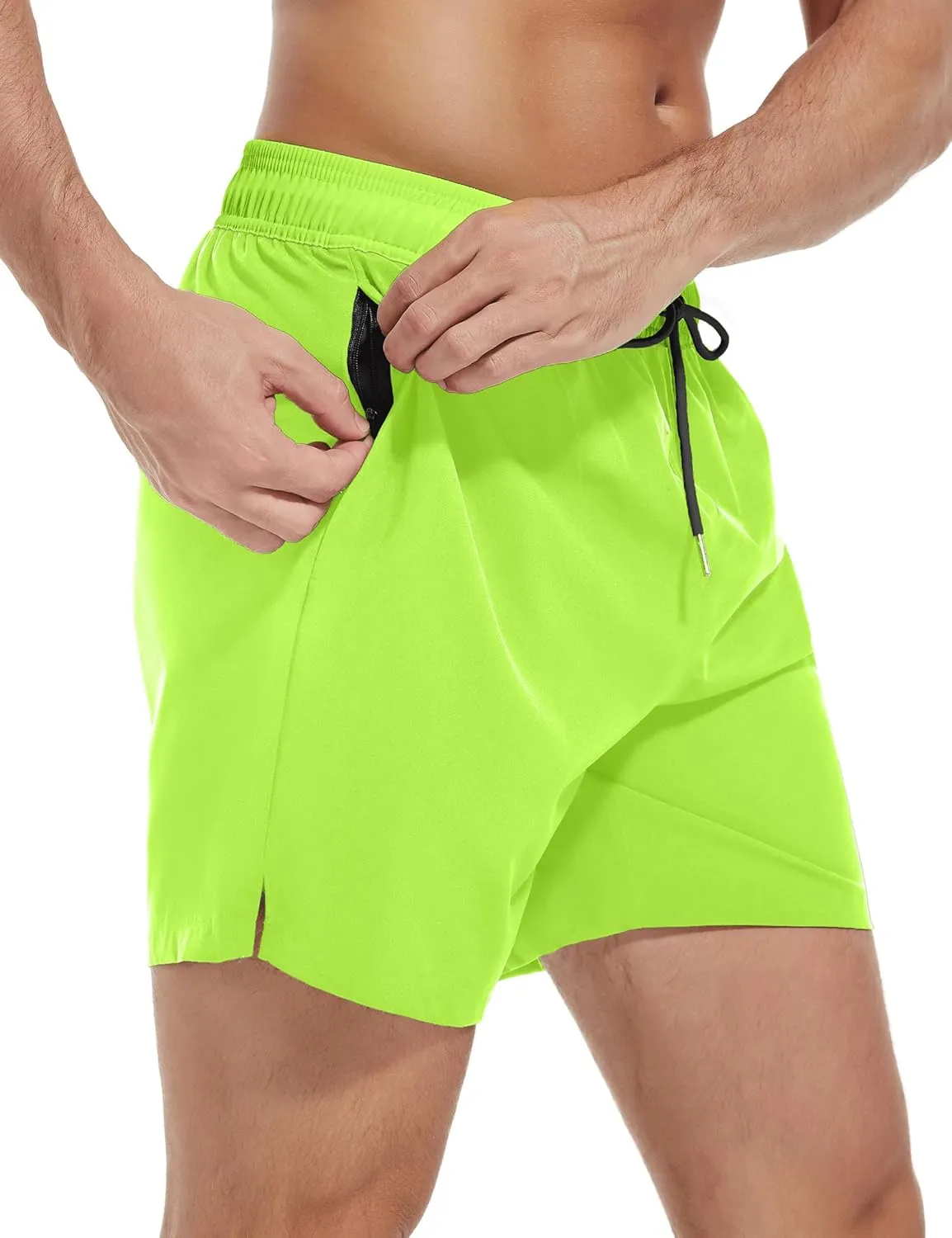 Men's Gym Shorts 5 Inch Lightweight Athletic Quick Dry Workout 2 in 1 Shorts Mesh Running Athletic Shorts Hiking