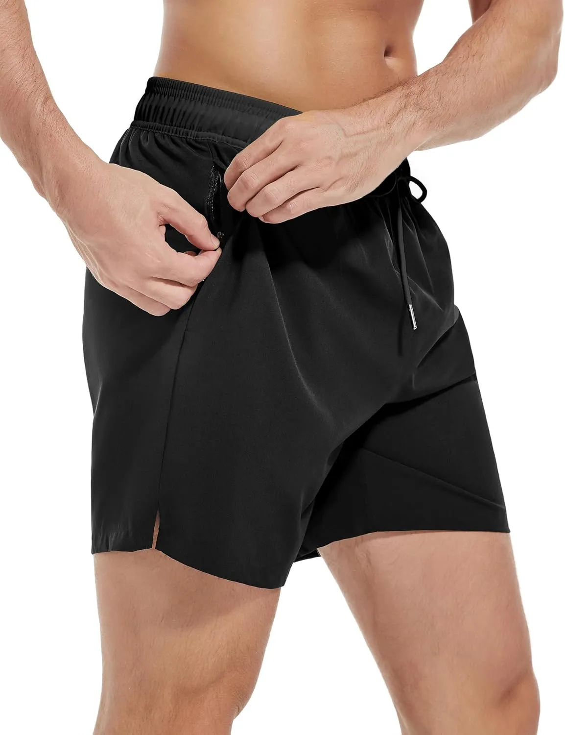 Men's Gym Shorts 5 Inch Lightweight Athletic Quick Dry Workout 2 in 1 Shorts Mesh Running Athletic Shorts Hiking