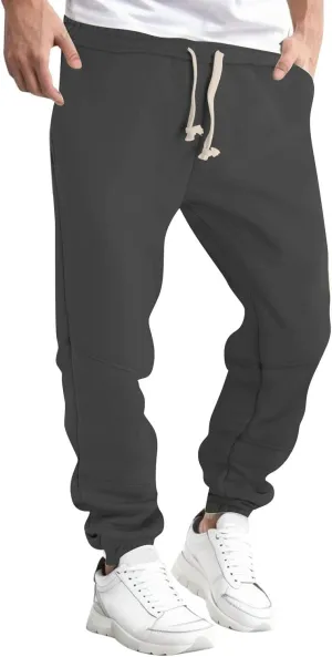 Mens Sweatpants with Pockets Big and Tall Pants Men's Heavyweight Cargo Fleece Sweatpants Stretch Elastic Waist Joggers