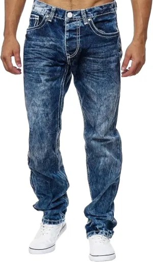 MIDOO Jeans for Men Slim Fit Casual Comfort Flex Waist Denim Pants Straight Leg Fashion Solid Skinny Jeans Trousers Mens Hip Hop Skater Jeans Vintage Loose Fit Dance Skateboard Pants