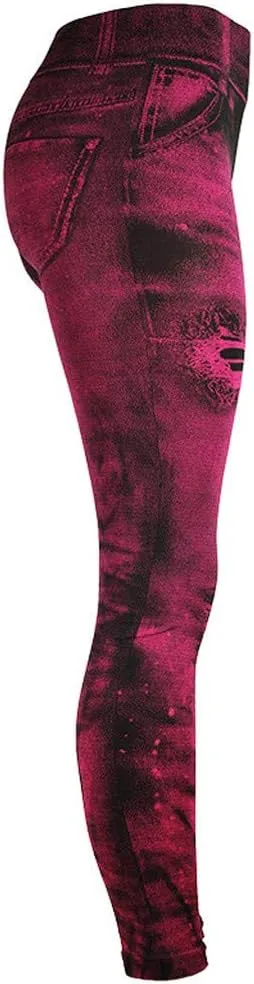 Women's Casual Skinny Jeans Fashion High Rise Pull On Skinny Leg Slimming Button Fly Jeans Denim Pants