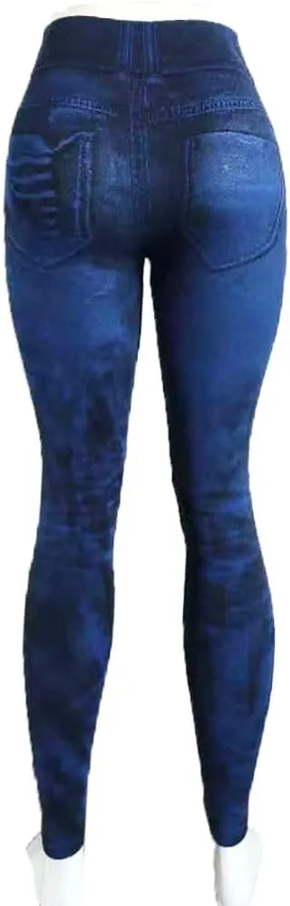Women's High Waist Skinny Ripped Jeans Tie Dye High-Rise Distressed Denim Pants Stretchy Butt Lift Denim Leggings